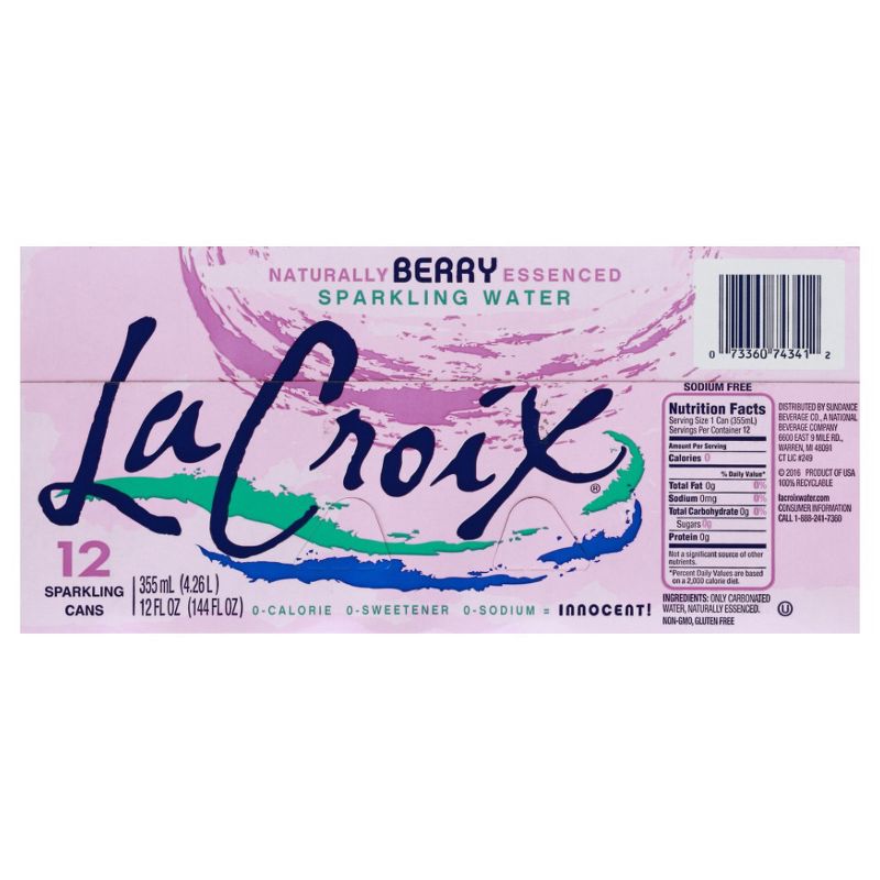 La Croix Berry Sparkling Berry Water - Case of 2/12 pack, 12 oz, 5 of 8
