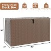 Resin Outdoor Storage Box,Waterproof Plastic Deck Box with Lockable Lid,Weather Resistant Outdoor Storage Container for Yard Porch Patio - 3 of 4