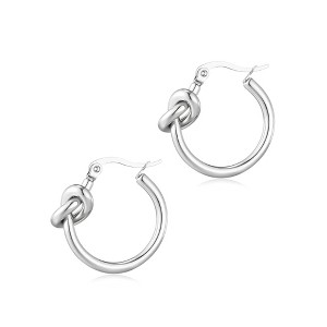 Adornia Silver Plated Knot Hoop Earrings - 1 of 4