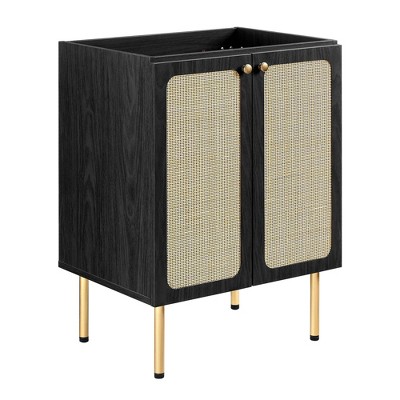 Modway Chaucer 24" Bathroom Vanity Cabinet – Modern Wall-Mount Vanity in Oak Finish (Sink Basin Not Included)