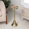 JONATHAN Y Irida 24" Art Deco Designer Pedestal Drink Table & Decorative End Table with Hammered Round Top & Bell Base - 2 of 4