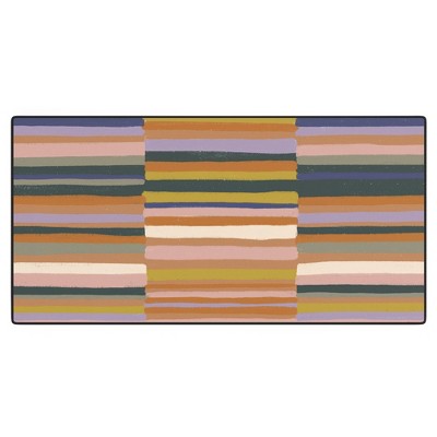 Gigi Rosado Brown striped pattern Desk Mat - Deny Designs