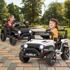Costway 12V Kids Ride On Truck with 2*12V Motors Spring Suspension & Remote Control Black/Pink/White - 2 of 4