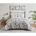 Chic Home Everly Green 7 Piece Duvet Cover Set Reversible Watercolor Floral Print Striped Pattern Design Bedding Multi-color
