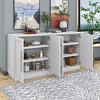 Sideboard With 4 Doors, Large Buffet Cabinet With Adjustable Shelves, 60 Inch Long Sideboard Buffet Cabinet-Cuddlewood - 3 of 4