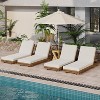 Outdoor Chaise Lounge Chair with 6-Position Adjustable Backrest,Acacia solid wood,TEAK COLOR - 4 of 4