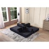 77.9" Corduroy Convertible Sofa Bed with Cylindrical Pillow, Folding Mattress, and Fixed-Shape Frame - 2 of 4