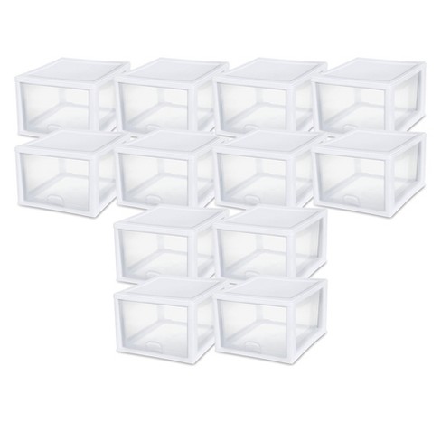 White Plastic Storage Bins With Lids Pantry Organization And Storage  Stackable Storage Bins Refrigerator Organizer Bins, Plastic Storage Baskets  For Shelves, Under Sink Organizers And Storage Box 