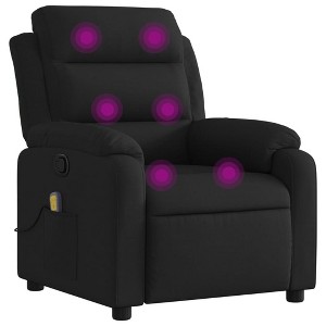 vidaXL Black Fabric Massage Recliner Chair - Manual Reclining Armchair with 6-Point Vibration for Living Room, Comfortable Seating with Side Pocket - 1 of 4