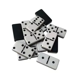 WE Games Two-Toned Black & White Double 6 Dominoes with Spinners - Club Size