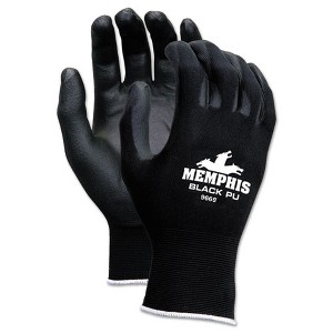 MCR Safety Economy PU Coated Work Gloves, Black, Large, Dozen - 1 of 1