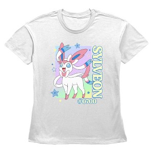 Women's Pokemon Colorful Sylveon Stars T-Shirt - 1 of 3