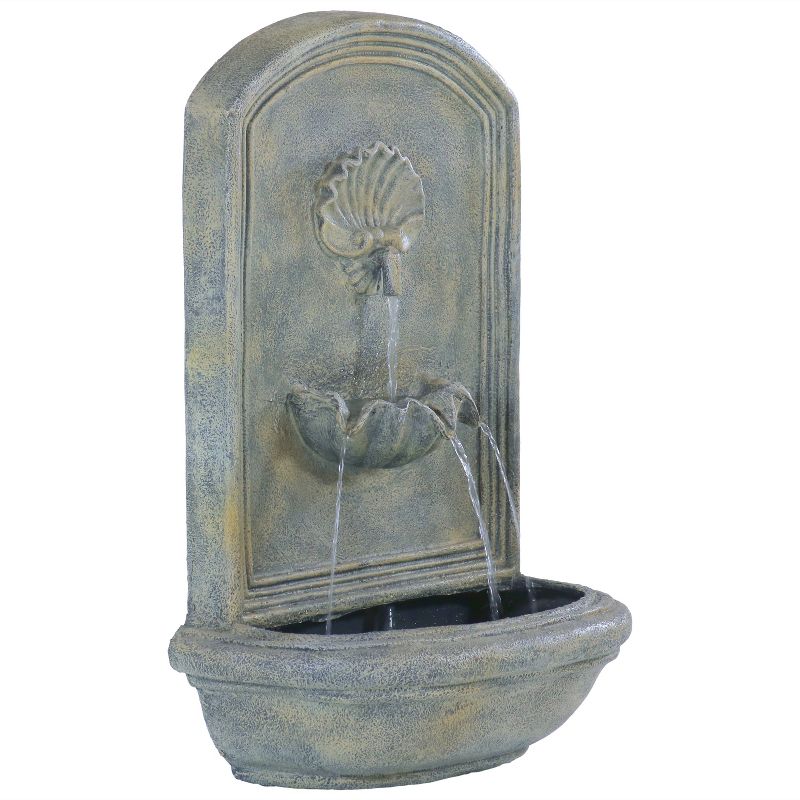 Sunnydaze 27"H Electric Polystone Seaside Outdoor Wall-Mount Water Fountain, 1 of 10
