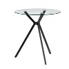 Lennox Glass Top Trestle Bistro Dining Table Black - CorLiving - 3 of 4