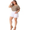Agnes Orinda Women's Plus Size Cute Short Sleeve V Neck Casual Stripe Blouses - 3 of 4