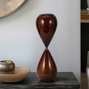 Contemporary Hourglass Sculpture for Home Decor - Stylish Decorative Object for Family Game Night, Desk Decor, and Living Room Decoration - 1 of 4