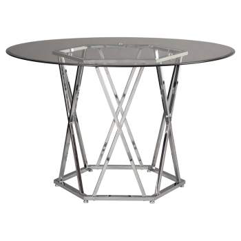 Madanere Round Dining Room Table Chrome - Signature Design by Ashley