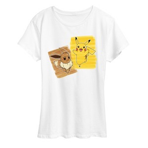 Women's - Pokémon - Pika Eevee Marker Short Sleeve Graphic T-Shirt - 1 of 4