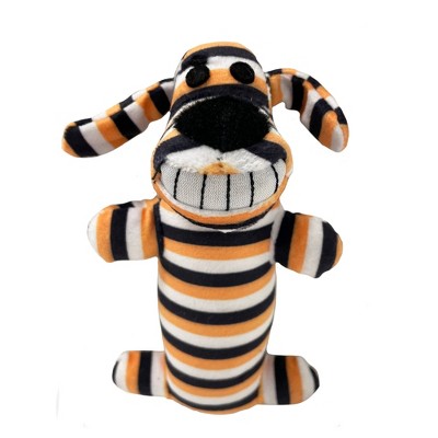 Halloween Multipet Loofa Striped Dog Toy - Orange - 6"
