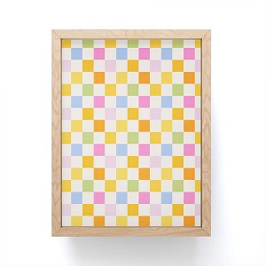 Iveta Abolina Eclectic Checker Check Cream Framed Mini Art Print 4" (H) x 3" (W) x 1" (D) - Society6 - 1 of 3