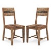 2pk Hoverton Open Back Mango Wood Dining Chairs Warm Natural Tone - Furniture Of America: Rustic Side Chair - 2 of 4