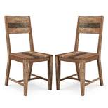 2pk Hoverton Open Back Mango Wood Dining Chairs Warm Natural Tone - Furniture Of America