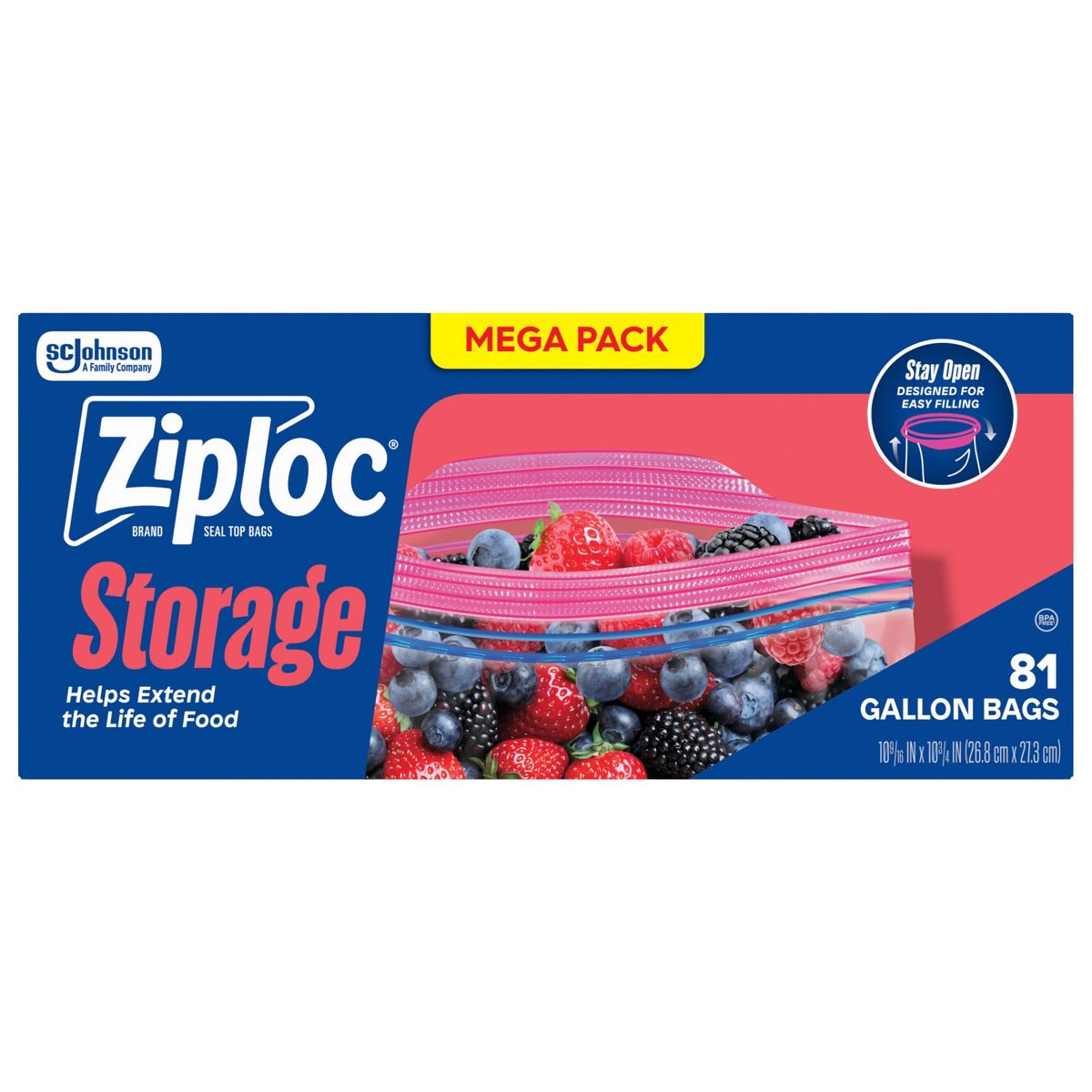 Ziploc Gallon Food Storage Bags, 81ct