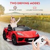12V Kids Ride On Car Sports Licensed Corvette Electric Car Toy for Toddles with Remote Control, Visual Dashboard, LED Lights, Music, Red - 4 of 4