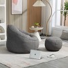 Bean Bag Chair Modern with Footrest for Living Room or Bedroom 37.4in Wide-3irtyhousy - 2 of 4
