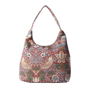 Signare USA William Morris Strawberry Thief Red Hobo Handbag Shoulder Bag - 1 of 2