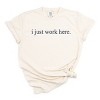 Simply Sage Market Embroidered I Just Work Here Garment Dyed Tee - 2XL - Ivory - 2 of 4