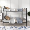 Okak Twin over Twin Metal Floor/Tall Bunk Bed with Vent Board, Noise Reduced Kids Bunk Beds with Safety Guardrail, Heavy-Duty Bed Frames for Bedroom - 2 of 4