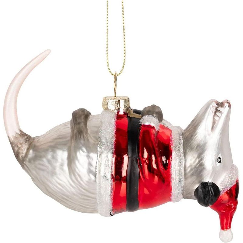 Accoutrements Santa Possum Hand-Blown Glass Holiday Ornament, 1 of 5