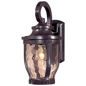 Minka Lavery Rustic Outdoor Wall Light Fixture Corona Bronze 16 1/4" Clear Hammered Glass for Post Exterior Deck Porch Yard Patio - 1 of 4