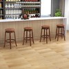 Tangkula Bar Stool Set of 4 29.5Inch Swivel Bar Height Stool Solid Wood Frame Kitchen Stools - 2 of 4