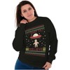 Christmas Gingerbread UFO Pattern Sweatshirt for Men or Women Brisco Brands - 4 of 4
