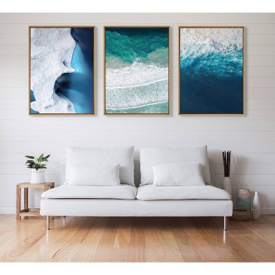 Natural Framed Coastal Seascape Canvas Print, 28 x 38
