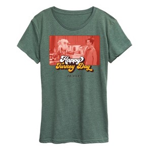 Women's - Friends - Happy Turkey Day Short Sleeve Graphic T-Shirt - 1 of 4