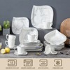 vancasso 30 Pieces Marble Grey Dinnerware Set, Service For 6 Person, Porcelain Dinnerware, Dinner Plate, Dessert Plate, Soup Plate, Cup And Saucer Set - 3 of 4