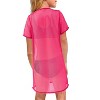 Girls Round Neck Mesh Fabric Short Sleeve Swim Dress Cover-Up Summer Casual Dress - 2 of 4