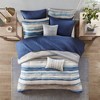 Lyngins 8-Piece Seersucker Comforter & Quilt Set – Watercolor Stripe Print, Hypoallergenic, Machine Washable, Full/Queen Bedding Set - 3 of 4