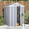 Aoxun 4'x6' Resin Outdoor Storage Shed with Lockable Door, Sloped Roof & Window, Waterproof Tool House for Patio, Backyard, Bike or Equipment - Gray - 4 of 4