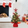 Artificial Christmas Tree with Stand, Mini Holiday Tabletop Decor with Pinecones and Berries for Home Office, Green - 3 of 4