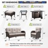 Buenhomino 7PCS Patio Conversation Set Brown Wicker Swivel Patio Chair Sofa Ottoman Set with Side Table and Fire Table PE Rattan Furniture Set - 3 of 4