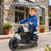 12V Kids Ride on Motorcycle, 3-Wheel Kids Electric Motorcycle w/Training Wheels, One-Button Start, Reverse, Headlight, Horn & Music, for 3+ - 3 of 4