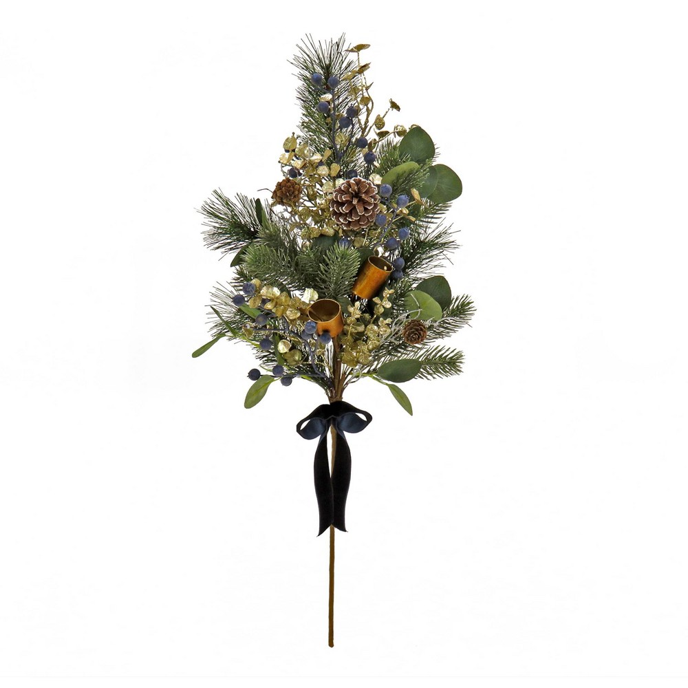 Photos - Other Decoration HGTV 2ct 28" Swiss Chic Decorated Mixed Pine Christmas Artificial Stem