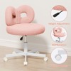 ROOMTEC Vanity Chair with Wheels, Swivel Makeup Chair,Bedroom Height Adjustable Chair with Upholstered and Cute Bow Backrestst - 3 of 4