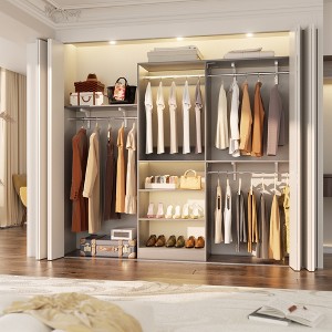 Besiost 20-96'' W Closet System with Hanging Rods and Shelves, Closet Organizer for Bedroom - 1 of 3