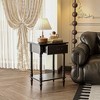 Famapy White/Black Vintage End Table with Drawer,Coffee Side Table,Bedside Table,Add Charm to Your Living Space - 2 of 4