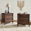 Set of 2 Galatea Traditional 24" Tall 2 - Drawer Nightstand with Two Drawers and Charging Station | KARAT HOME - 2 of 4